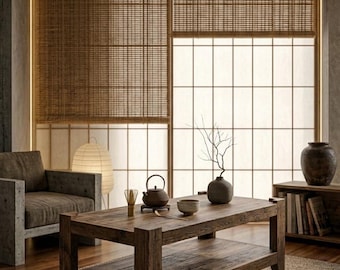 Mesa de centro rústica em madeira reciclada com prateleira, 103 cm, estilo Wabi Sabi, com encaixe japonês em madeira, aparador zen para sala de estar.