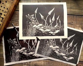 Decay - Impression Lino Cut, Impression Linoblock