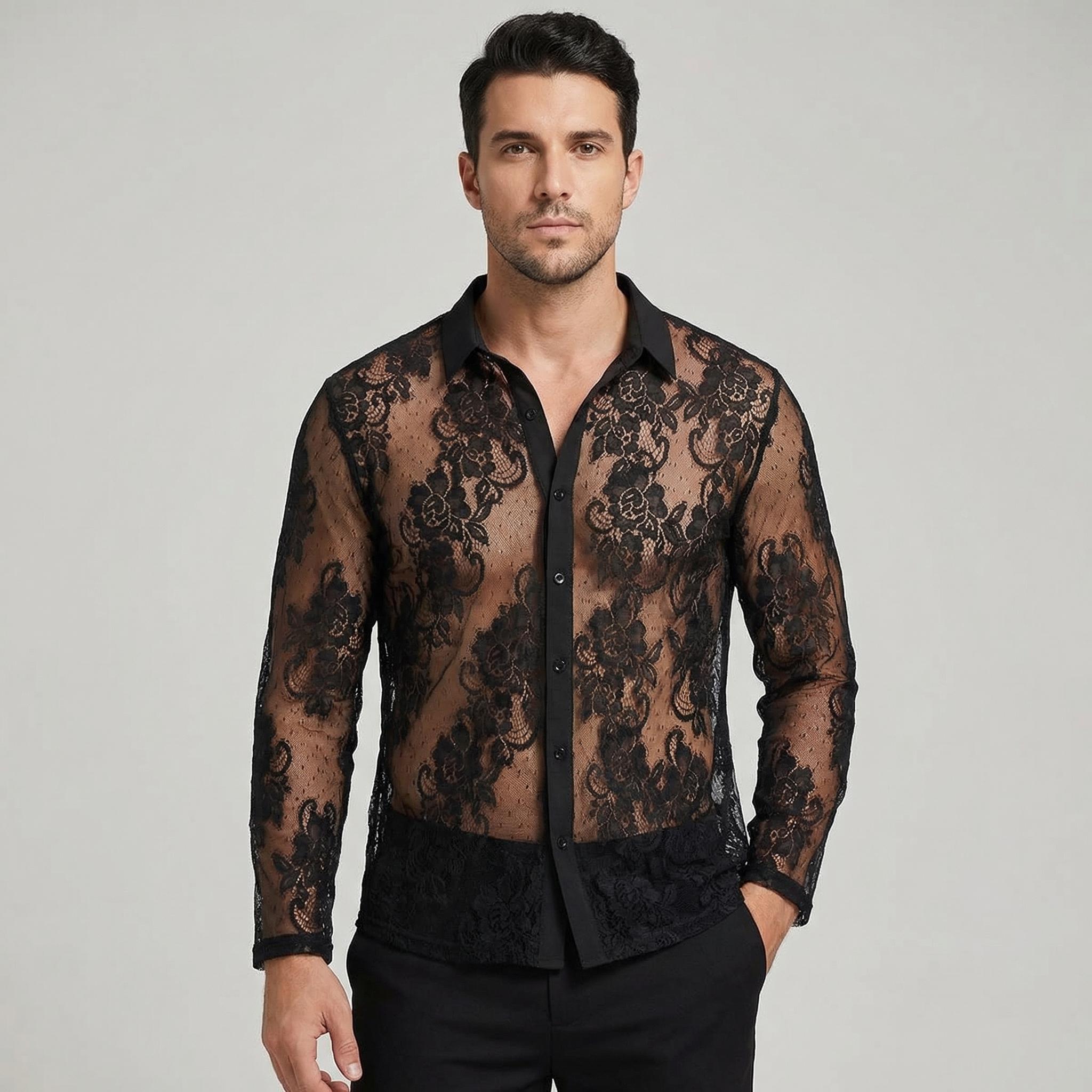 トップス 美品CLANE SWITCH DESIGN LONG SHEER SHIRT
