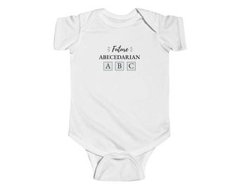 Future Abecedarian Onesie  Baby ABC Learning Bodysuit  Infant Alphabet Outfit Educational Baby Gift for Newborns and Toddlers