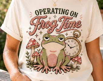 Chemise grenouille, t-shirt vintage grenouille, jolie chemise champignon cottagecore, cadeau pour amateur de grenouille, t-shirt rétro grenouille