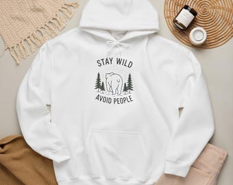 Felpa Stay Wild Avoid People / Felpa con grafica Bear Forest