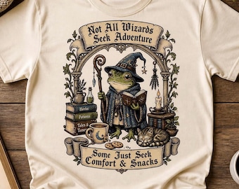 Chemise de sorcier grenouille, illustration médiévale fantastique en coton