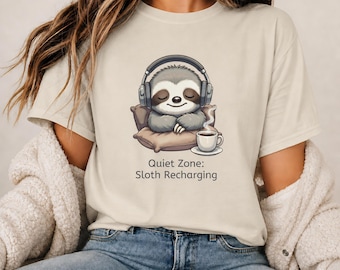 T-shirt paresseux tout doux, T-shirt à motif animal rigolo, Design café, Cadeau pour les amoureux des paresseux