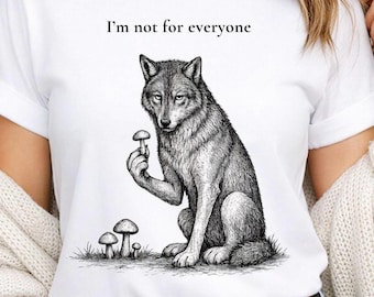 T-shirt Loup, T-shirt graphique en coton filé à l'anneau | Feralcore