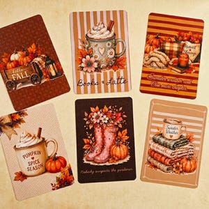 Conjunto de 6 encartes para Kindle com estampas aconchegantes de outono.