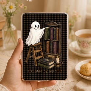 Haunted by My TBR Kindle Insert – Spooky Reader Gift – Halloween Bookish – Book Lover – Clear Case Cardstock – Paperwhite 11th 12th Gen