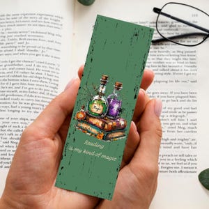 Bookmark – Reading Is My Kind of Magic – Potion Books Witchy Bookish Gift – Halloween