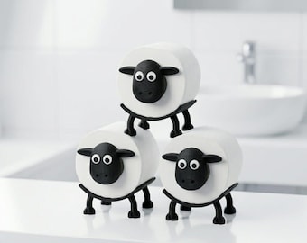 3D Printed Sheep Toilet Paper Holder | Quirky Bathroom Decor Accessory