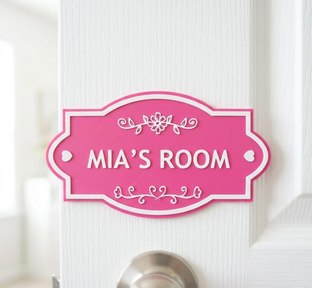 Custom 3D Printed Name Plaque | Personalized Kids Nursery Door Sign - Etsy