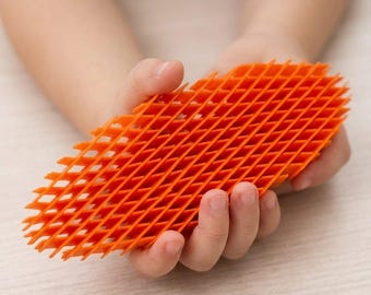 3Dプリント製フィジェットトイ、柔軟なストレス解消グリッド、感覚刺激玩具、不安解消玩具