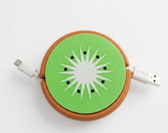 Kiwi Cable Organizer 3D Printed | Retractable Charging Cable Case