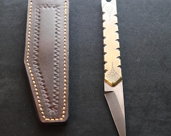 Forged Kiridashi Knife with Leather Sheath