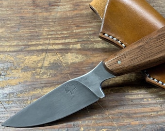 Handmade EDC Knife with Leather Sheath (Sabine EDC #10)