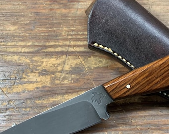 Handmade EDC Knife with Leather Sheath (Sabine EDC #11)