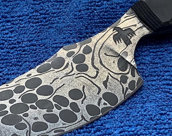 Hand Forged Damascus Skinner/EDC Knife with Kydex Sheath