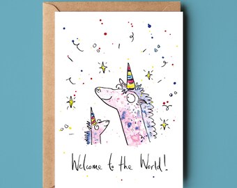 Welcome New Baby! | Unicorn Greetings Card