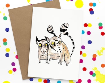 Lovely Lemurs | Animal Greetings Card