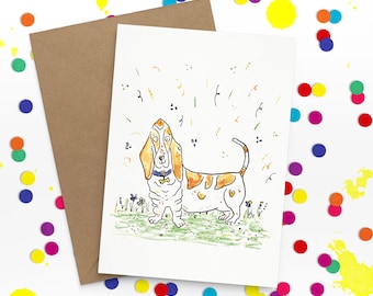 Basset Hound Buddy  | Blank Puppy Dog Card