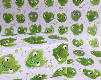 Brussel Sprout Christmas Wrapping Paper | Gift Wrap