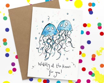 Wobbly At The Knees For You! |  Valentine's / Anniversary | Blank Card