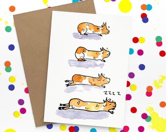 Snoozy Guinea Pig! | Chilled Out Greetings Card