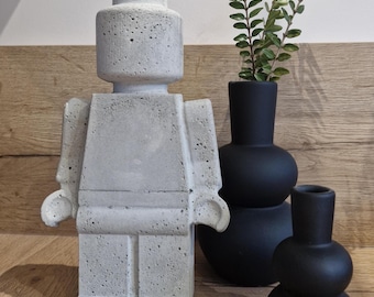 KARL: Estatua minimalista de hormigón — Escultura de diseño moderna hecha a mano — Objeto decorativo contemporáneo — Hecho en Francia — Regalo original