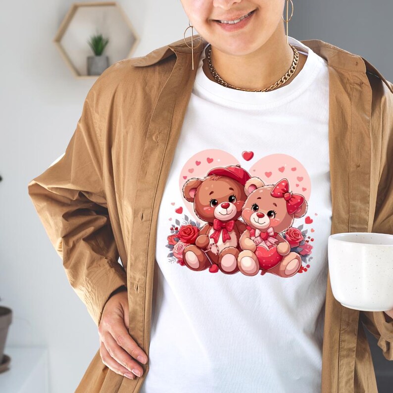 Teddy Bear Couple PNG | Valentine's Day Clipart (digital Download) - Etsy