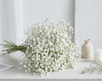 White Baby’s Breath Bouquet – Dried Flowers | Wedding Decor, Boho Home Decor, Table Centerpiece, Floral Gift