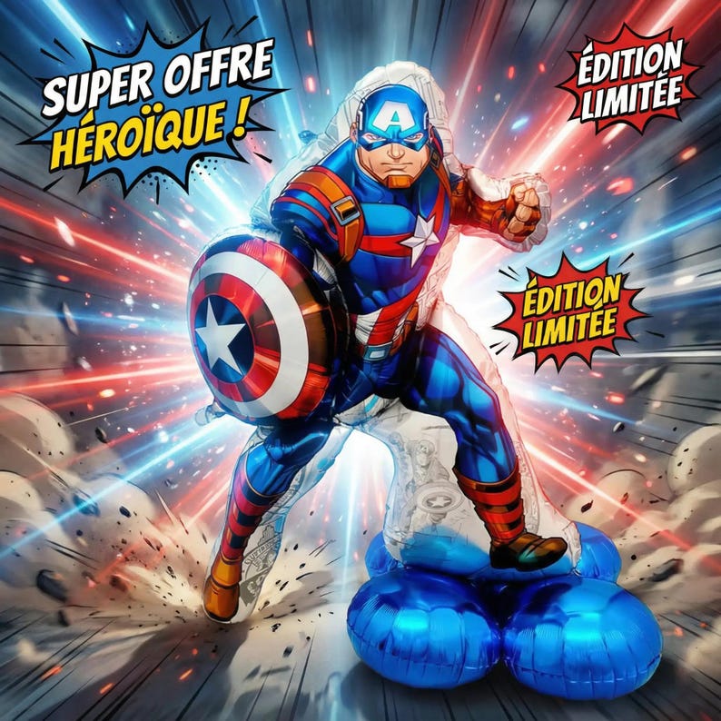 Giant Star Captain America Shield Superhero Balloon Birthday Party