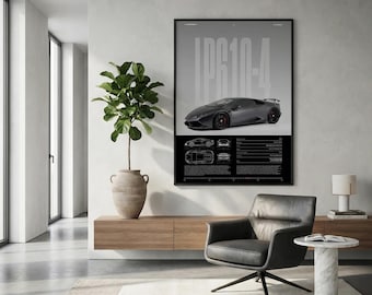 Sports Car Poster 20x30 cm – Luxury Wall Art | Modern Car Print, Supercar Decor, Living Room, Bedroom, Gift for Car Lovers