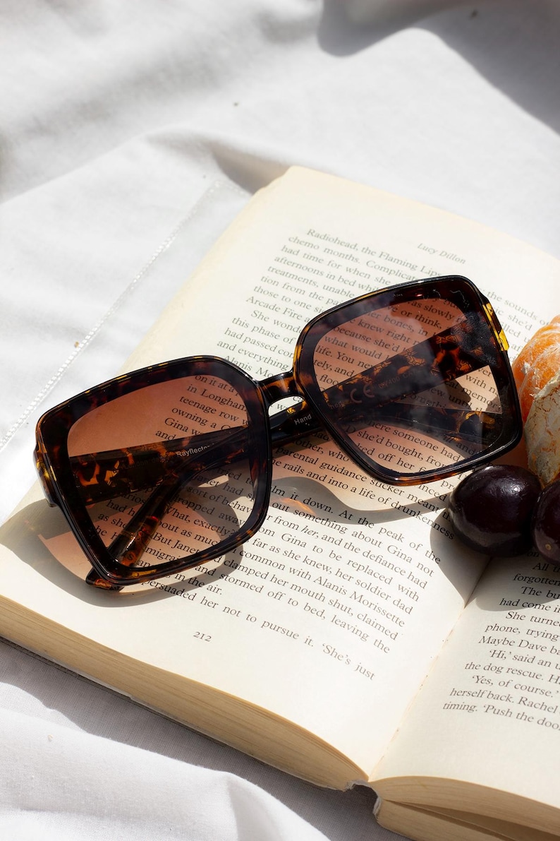 Gafas de sol extragrandes / Lentes tintados y montura de acetato llamativa / Protección UV400 imagen 13