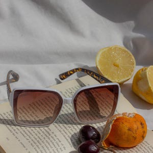 Gafas de sol extragrandes / Lentes tintados y montura de acetato llamativa / Protección UV400 imagen 7