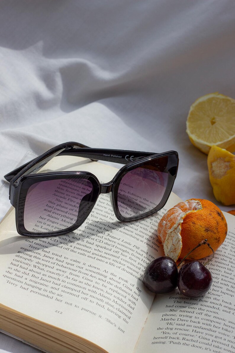 Gafas de sol extragrandes / Lentes tintados y montura de acetato llamativa / Protección UV400 imagen 11