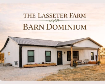 Plan de maison de ferme moderne Barndominium - 3 chambres, 1650 pieds carrés (téléchargement numérique)