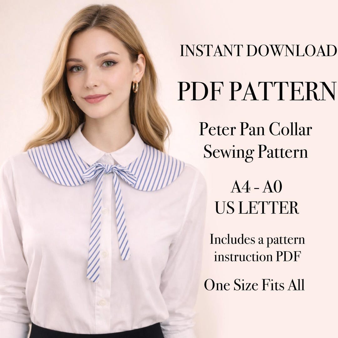 Peter Pan Collar Sewing Pattern | Detachable Tie PDF (digital Download ...