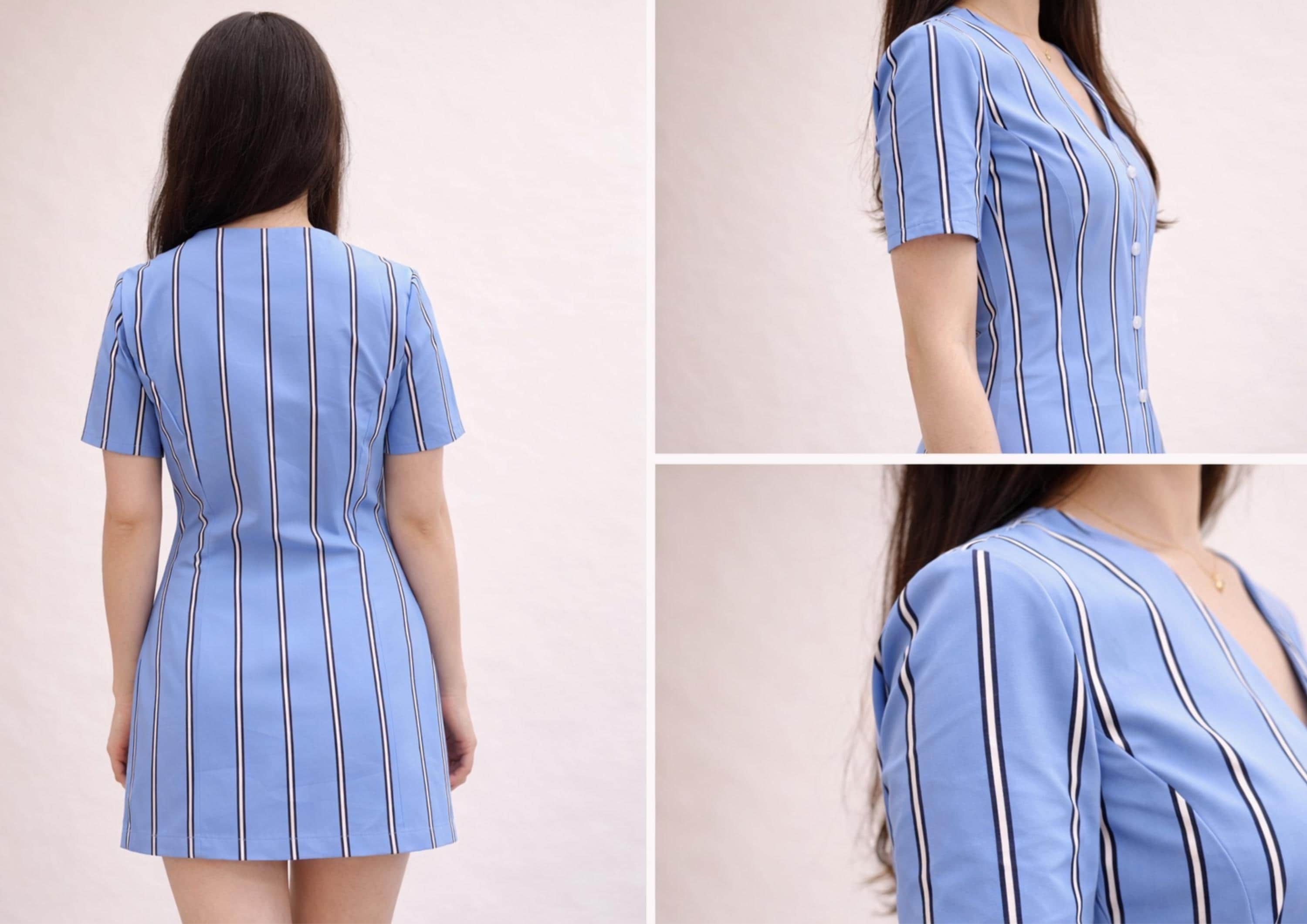 Button Front Mini Dress Sewing Pattern PDF | Women Dress Pattern ...