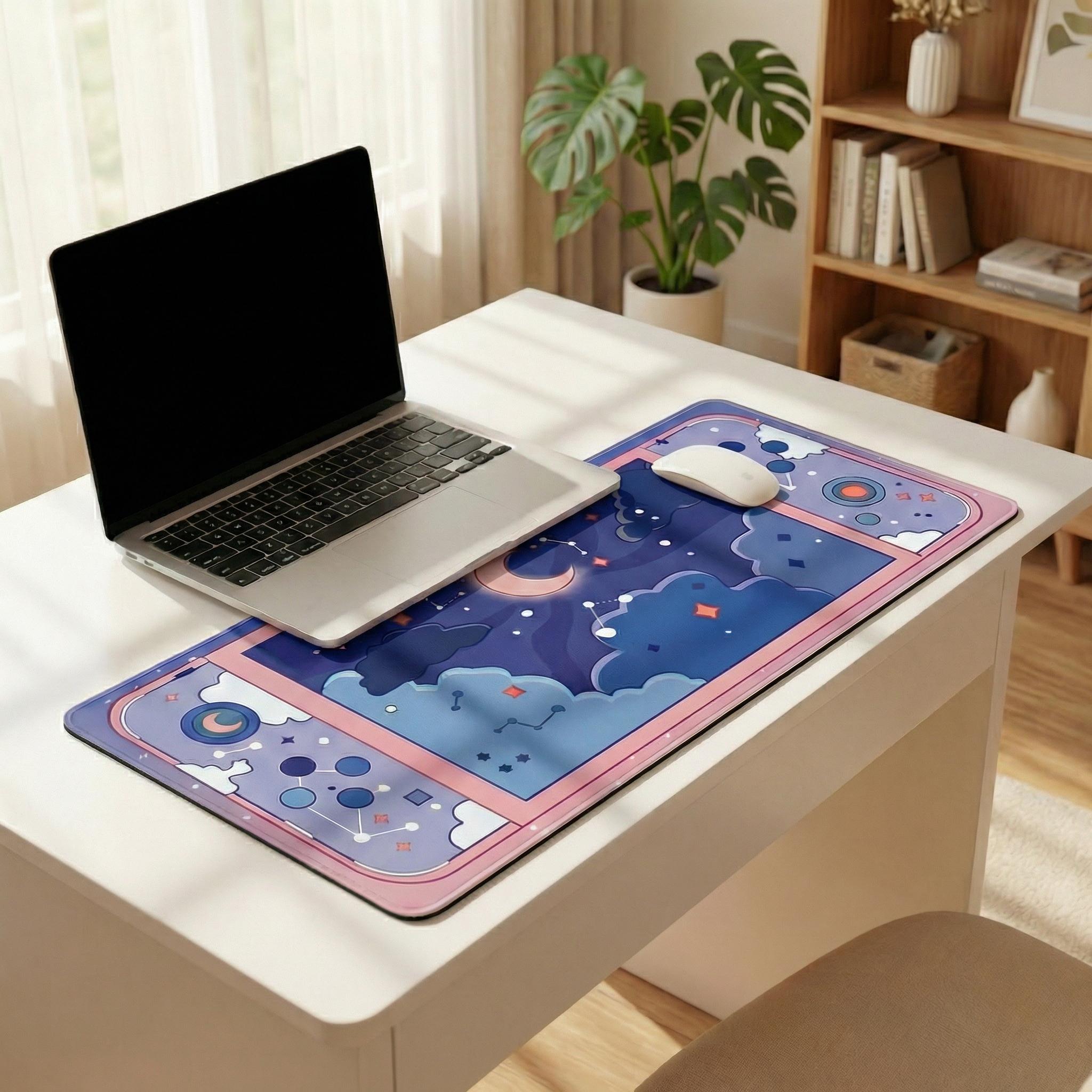 Moon Stars Extended Desk Mat | Gaming Mouse Pad - Etsy