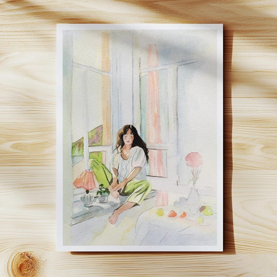 A4 Size Cosy Cottage Watercolour Print on Museum-Grade 310gsm Watercolour Art Paper (Unframed)