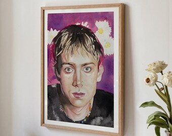 A4 Size Damon Albarn Blur Watercolour Print on Museum-Grade 310gsm Watercolour Art Paper (Unframed)