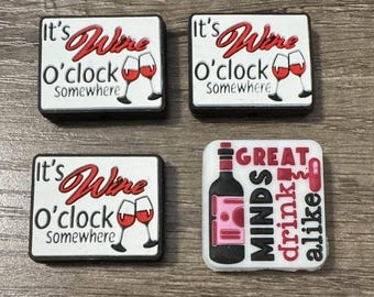 Silicone Focal Beads---Wine--4pcs