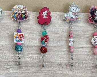 Beaded Badge Reel--Characters
