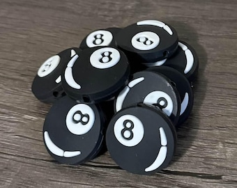 8 Ball---Billiards Silicone Focal Bead