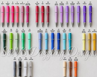 Beaded Pen Blanks, Multi-Color Pens with Black Ink, for Crafting