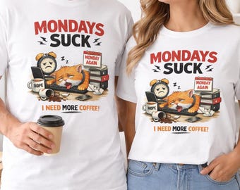 Grumpy Cat Monday Shirt, Sarcastic Office Humor Tee, Coffee Lover Graphic Unisex Shirt