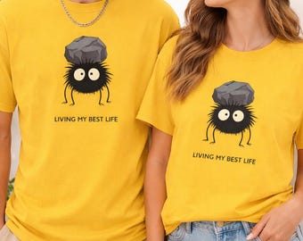 Funny Spider T-Shirt, Cartoon Insect Graphic Tee, Living My Life Shirt