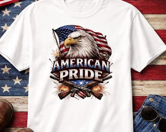 Patriotic Eagle T-Shirt, American Pride USA Graphic Tee, Veteran Gift