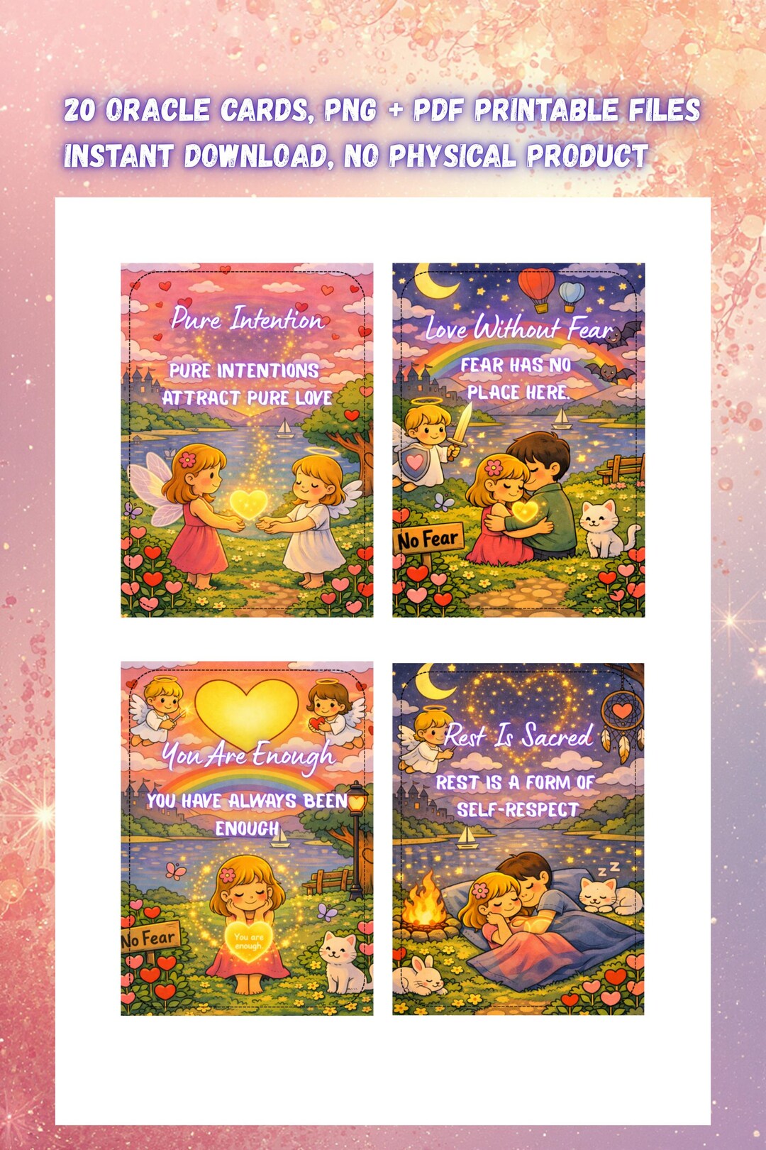 Mini Oracle Cards - Gentle Love Messages - Soft Guidance - Digital ...