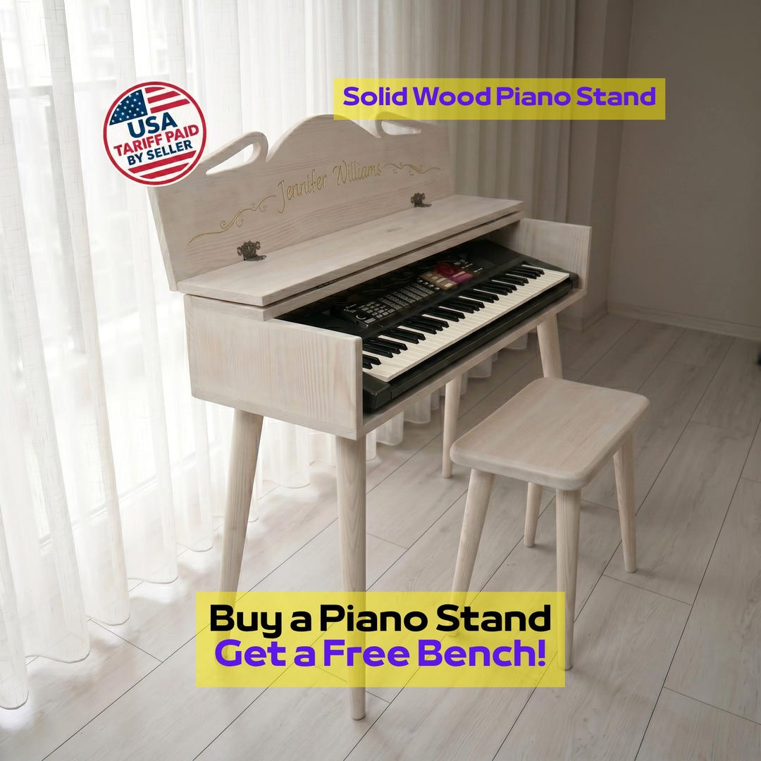 Pinoma Lettering Classic Piano Stand • Custom Lettering • 100% Solid Wood - Etsy
