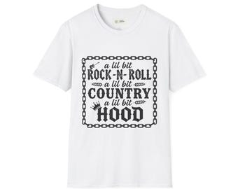 Rock n Roll Country Hood Grafik-T-Shirt: Vintage Style Slogan T-Shirt